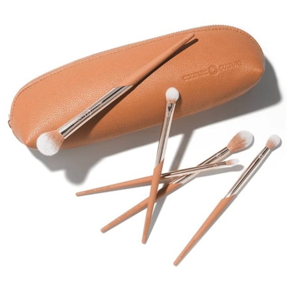 COMPLEX CULTURE Face In Point - 5 Piece Brush Kit + Vegan Makeup Bag NEW